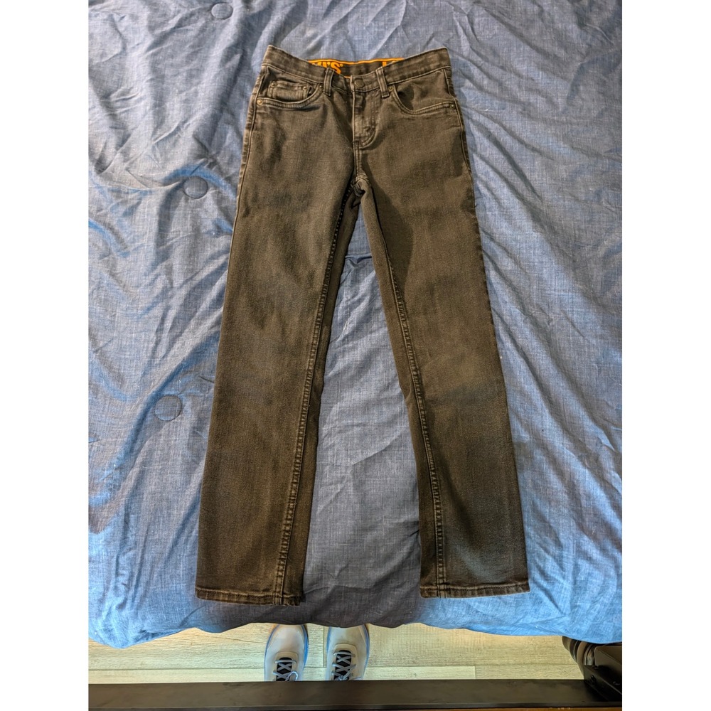 Levi's 510 Skinny Fit Jeans Boys Size 12 Reg W26 L27 Washed Black Denim